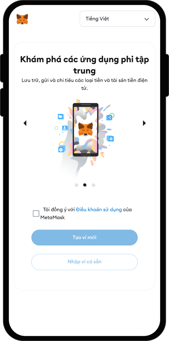 Nhận ví tiền mã hóa