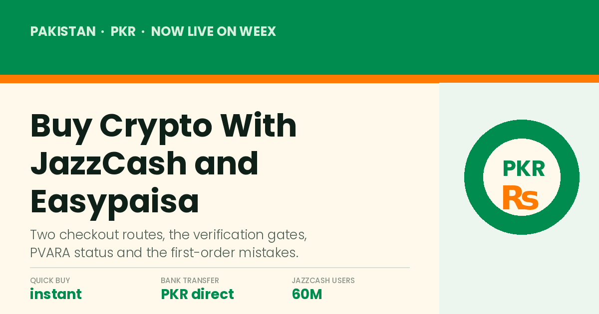Покупка криптовалюты через JazzCash и Easypaisa теперь доступна на WEEX