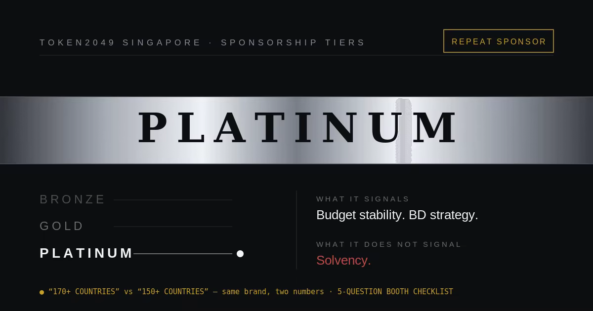 WEEX en TOKEN2049 Singapur: tercer año y una apuesta Platinum mayor