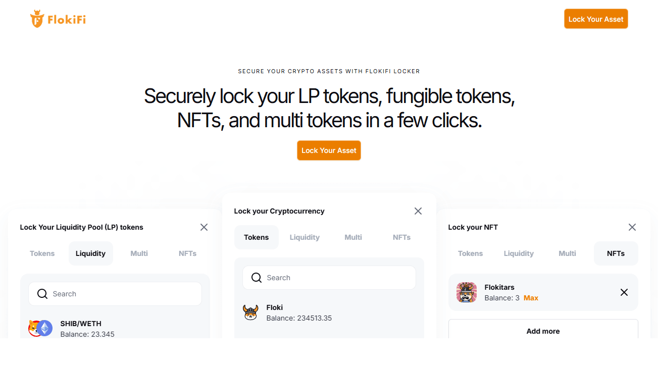 FlokiFi platform interface