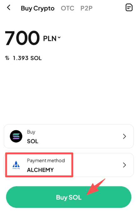 Paso 4: ¿Cómo comprar SOL con PLN en WEEX OTC? Versión de la APP