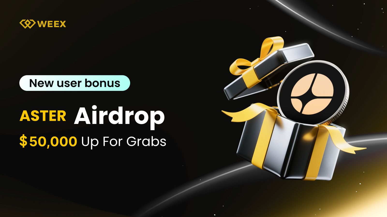 Airdrop ASTER na WEEX: odbierz swoją część z puli 50 000 USDT w nagrodach powitalnych dla nowych użytkowników