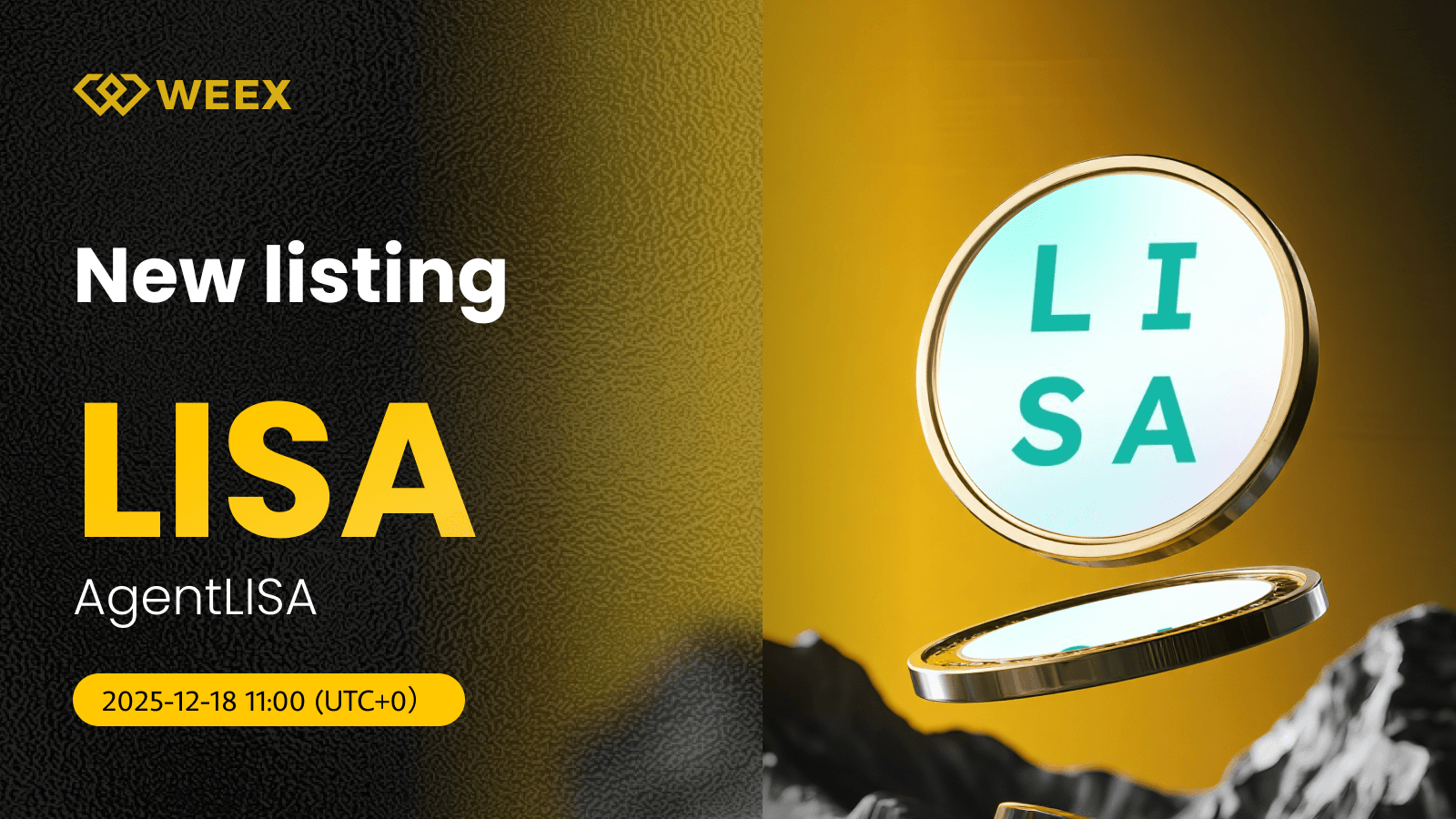 LISA USDT Agora ao Vivo no WEEX: AgentLISA (LISA) Coin Listado