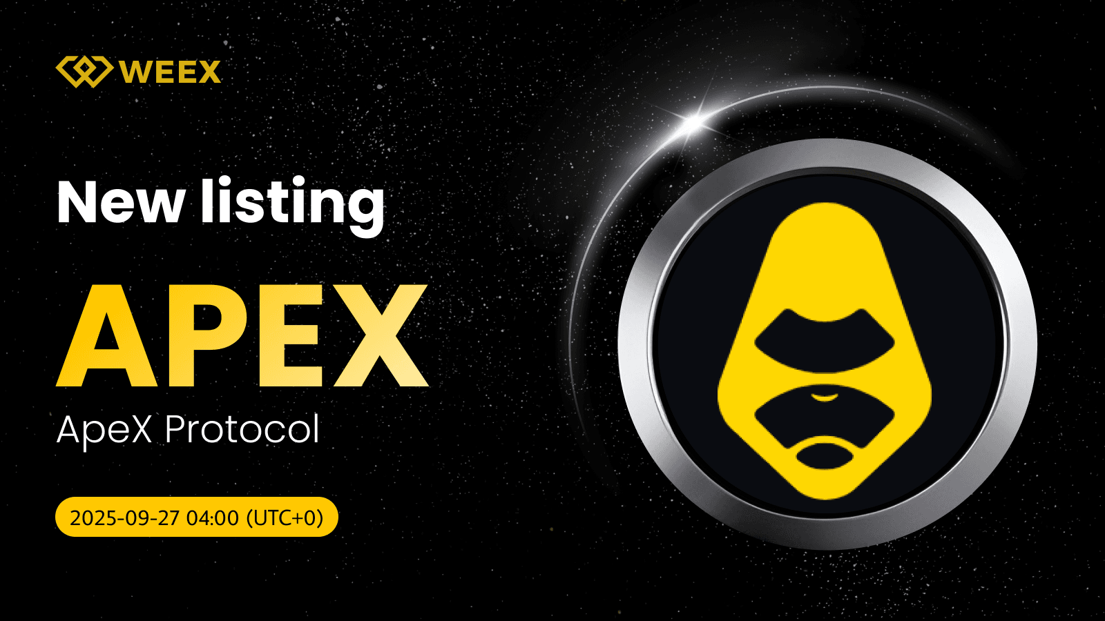 WEEX lista USDT de APEX para la moneda del Protocolo ApeX (APEX)