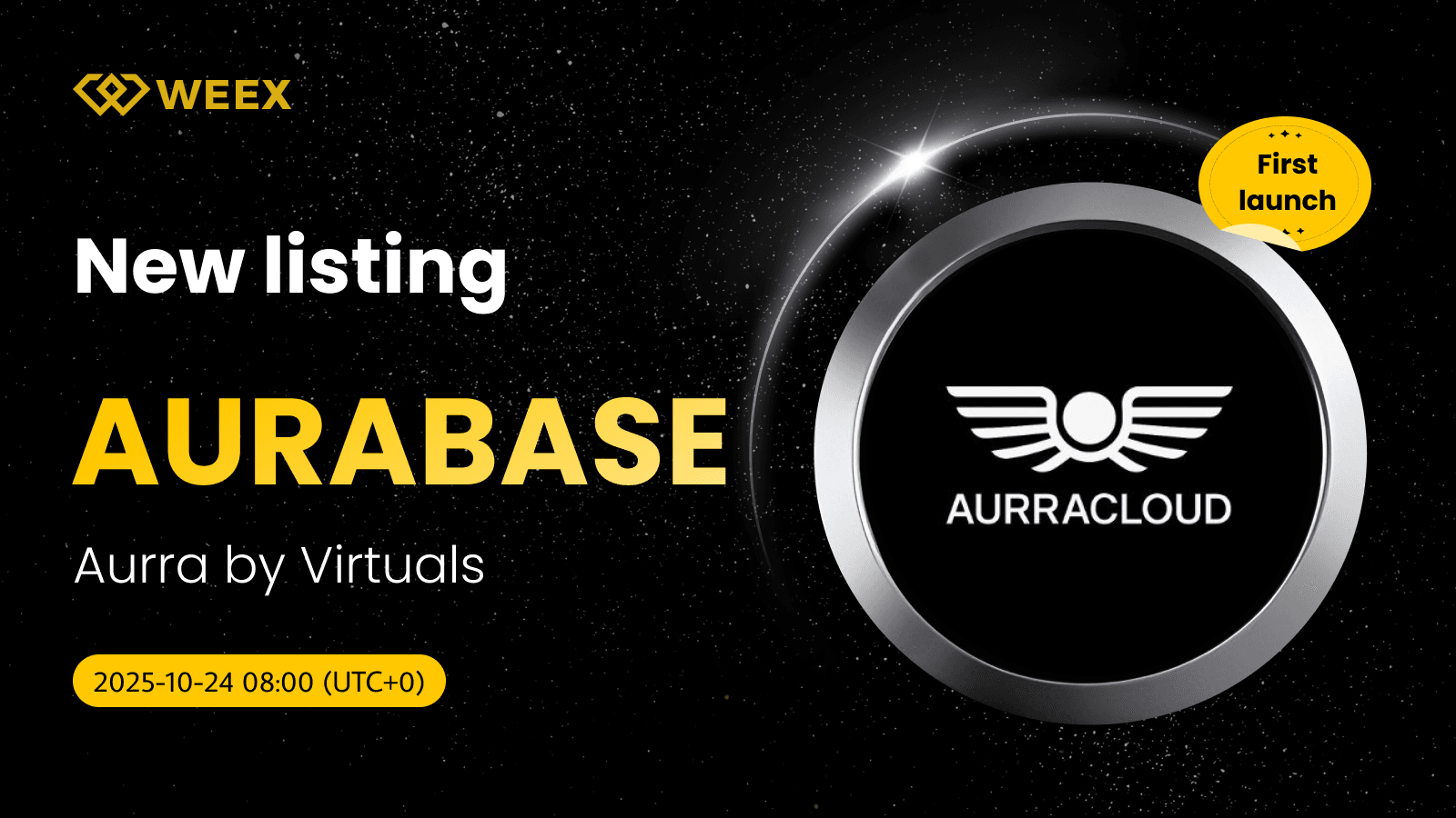 WEEX Lista AURABASE USDT Spot: Aurra de Virtuals (AURABASE) Moneda