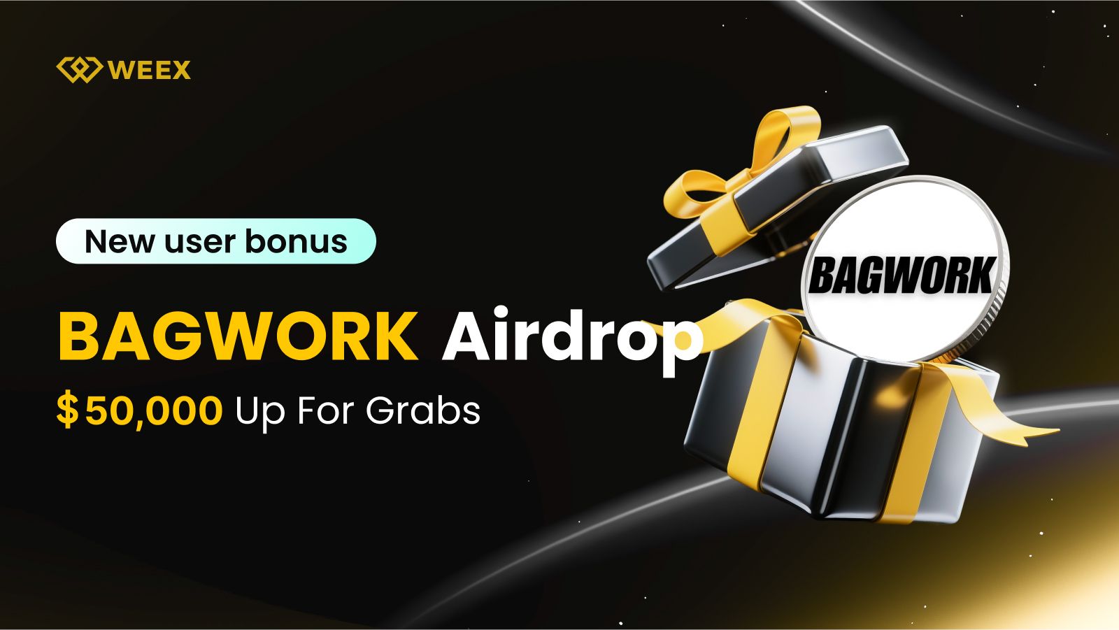 BAGWORK Аирдроп для новых пользователей на бирже WEEX: Получите 50 000 долларов за 6 дней