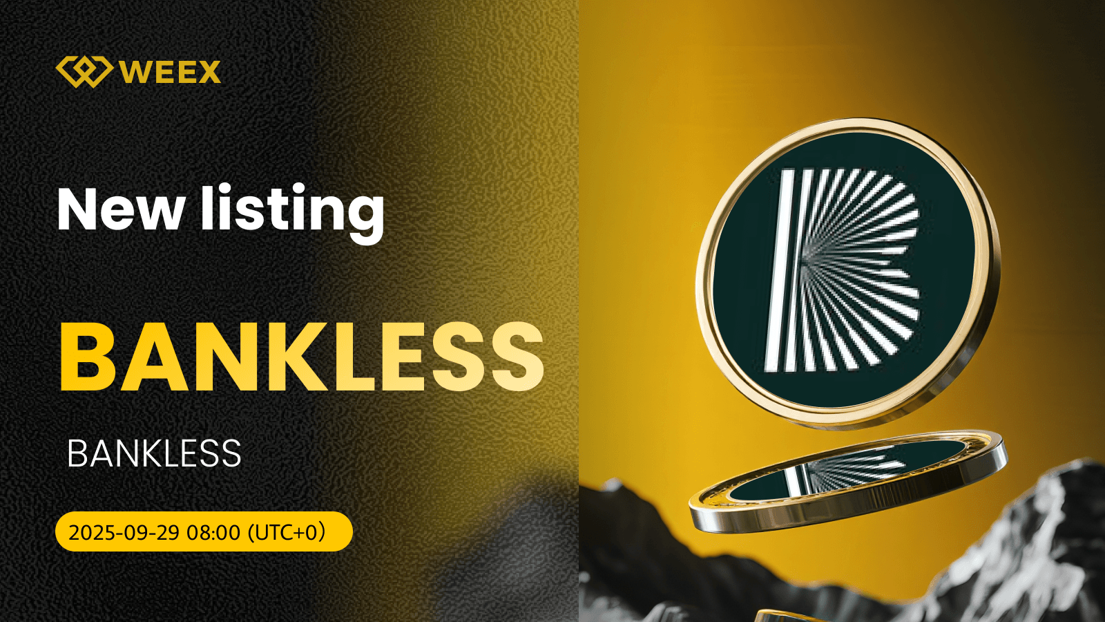 Opera con USDT sin banco: BANKLESS Coin ahora en WEEX