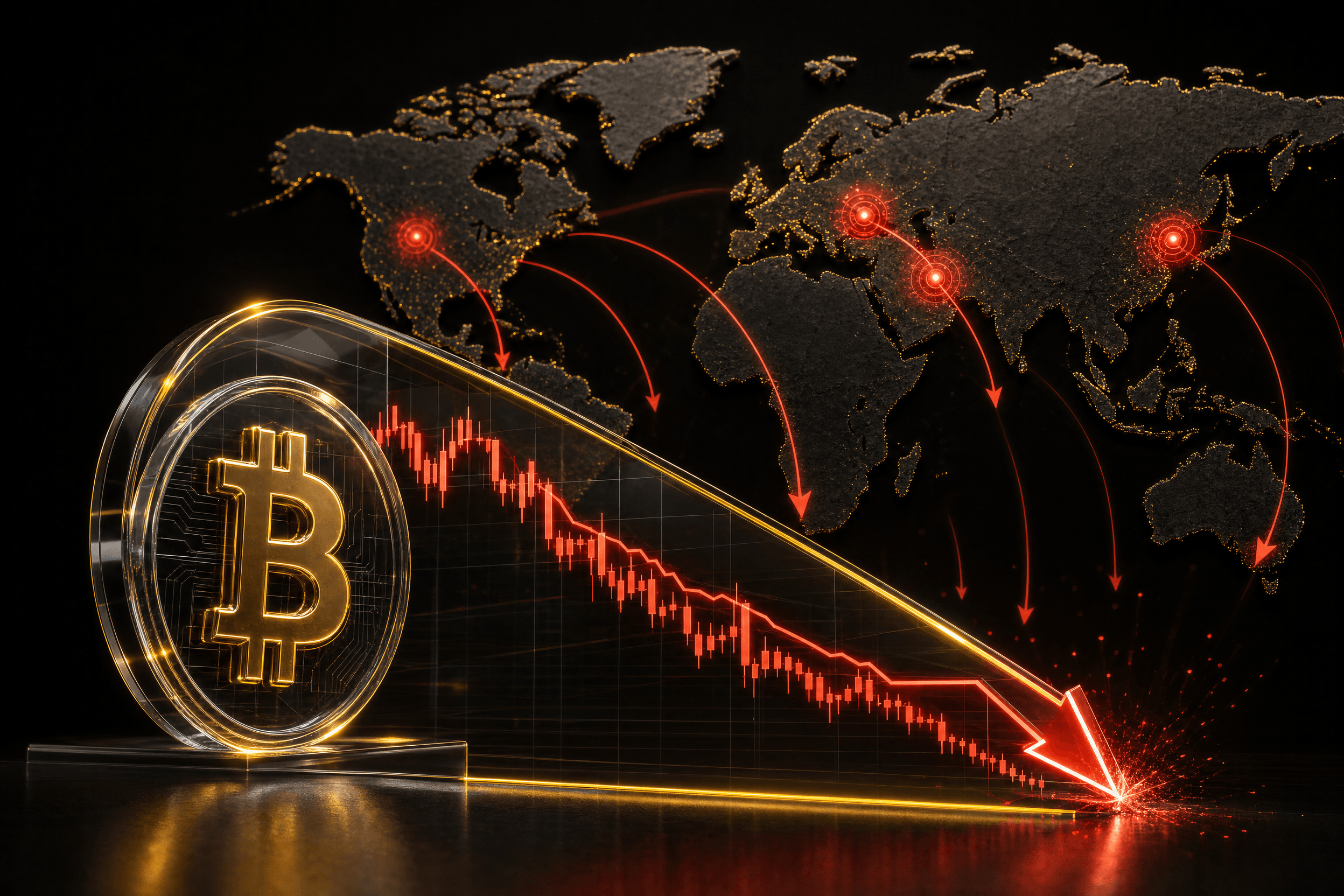 Bitcoin bajo presión por riesgos geopolíticos y salidas de ETF