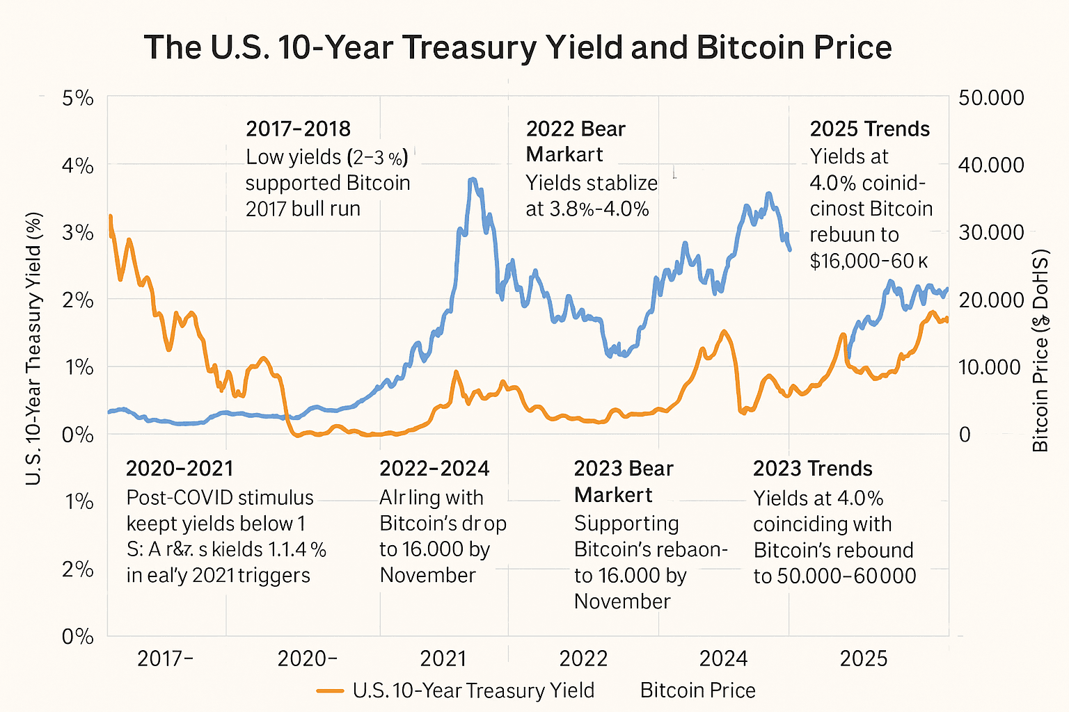 ¡No se lo pierda! Cómo el rendimiento del Tesoro de EE. UU. a 10 años influye en el precio de Bitcoin y sus ganancias cripto con WEEX