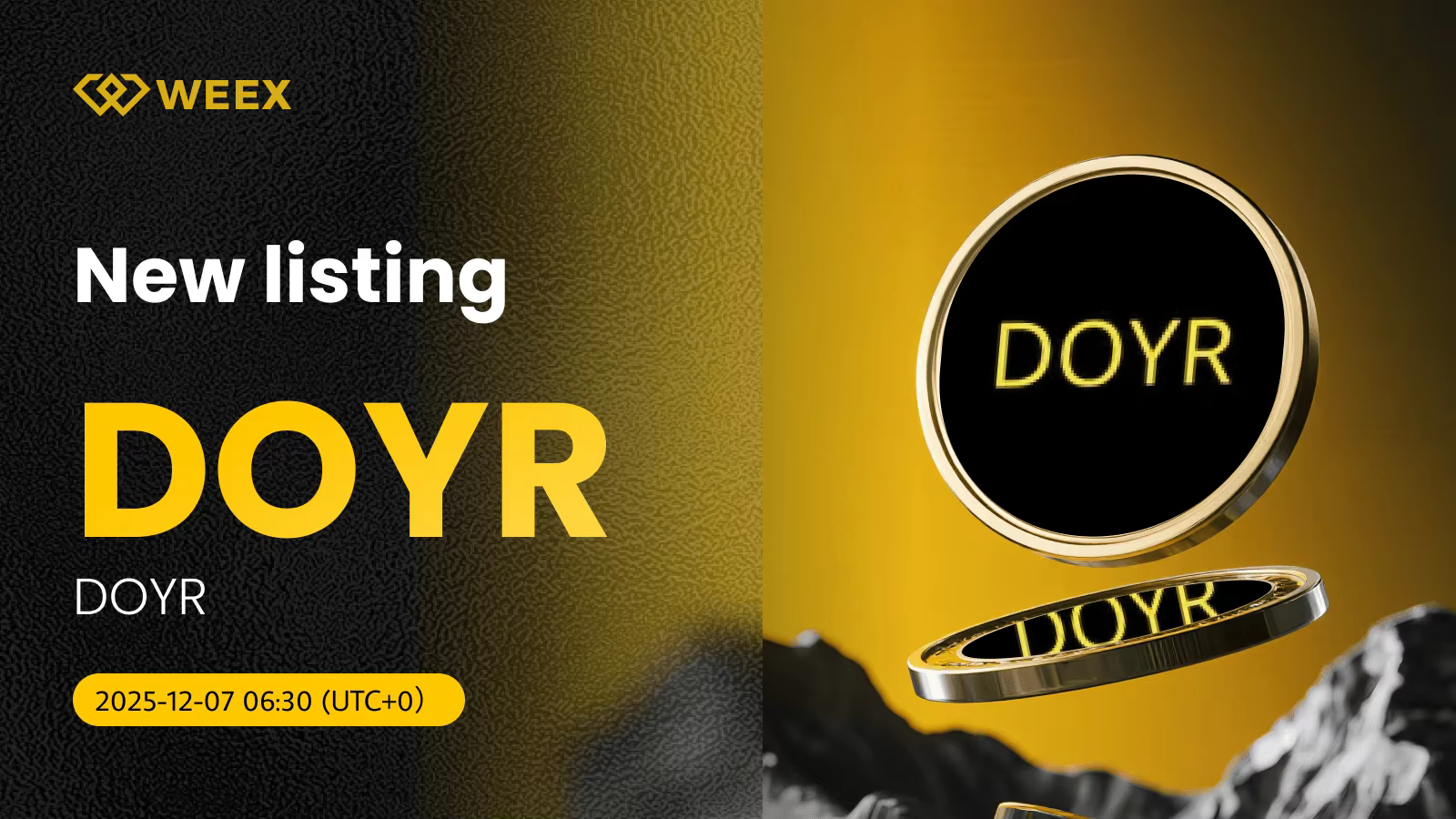 O DOYR USDT Spot Trading Pair é listado na WEEX Exchange