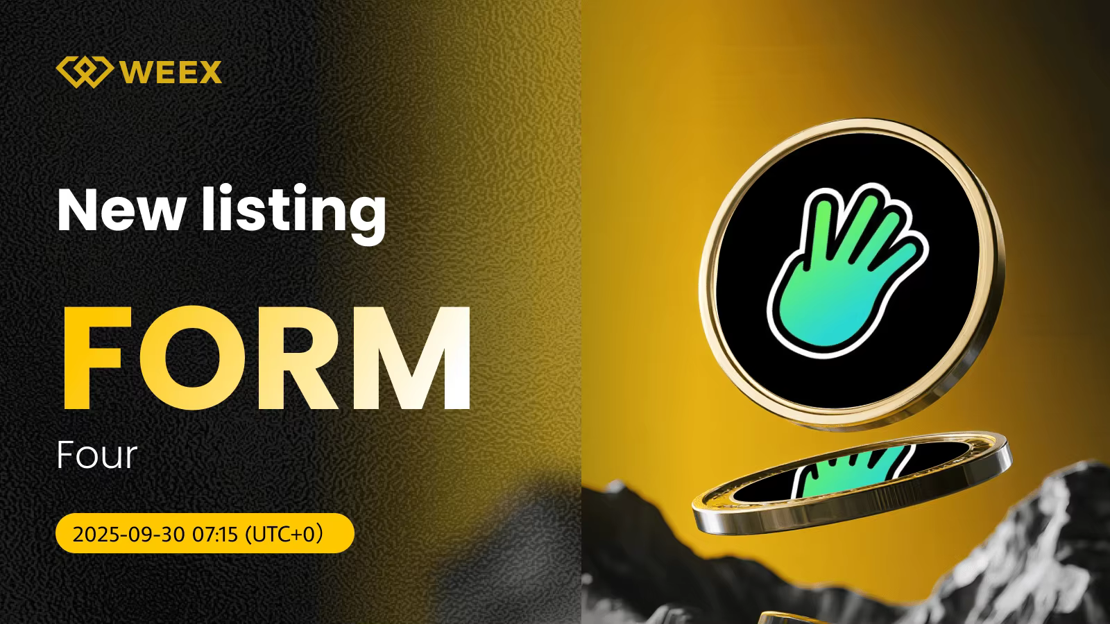 FORM USDT Spot Trading en vivo en WEEX para la moneda Four (FORM)