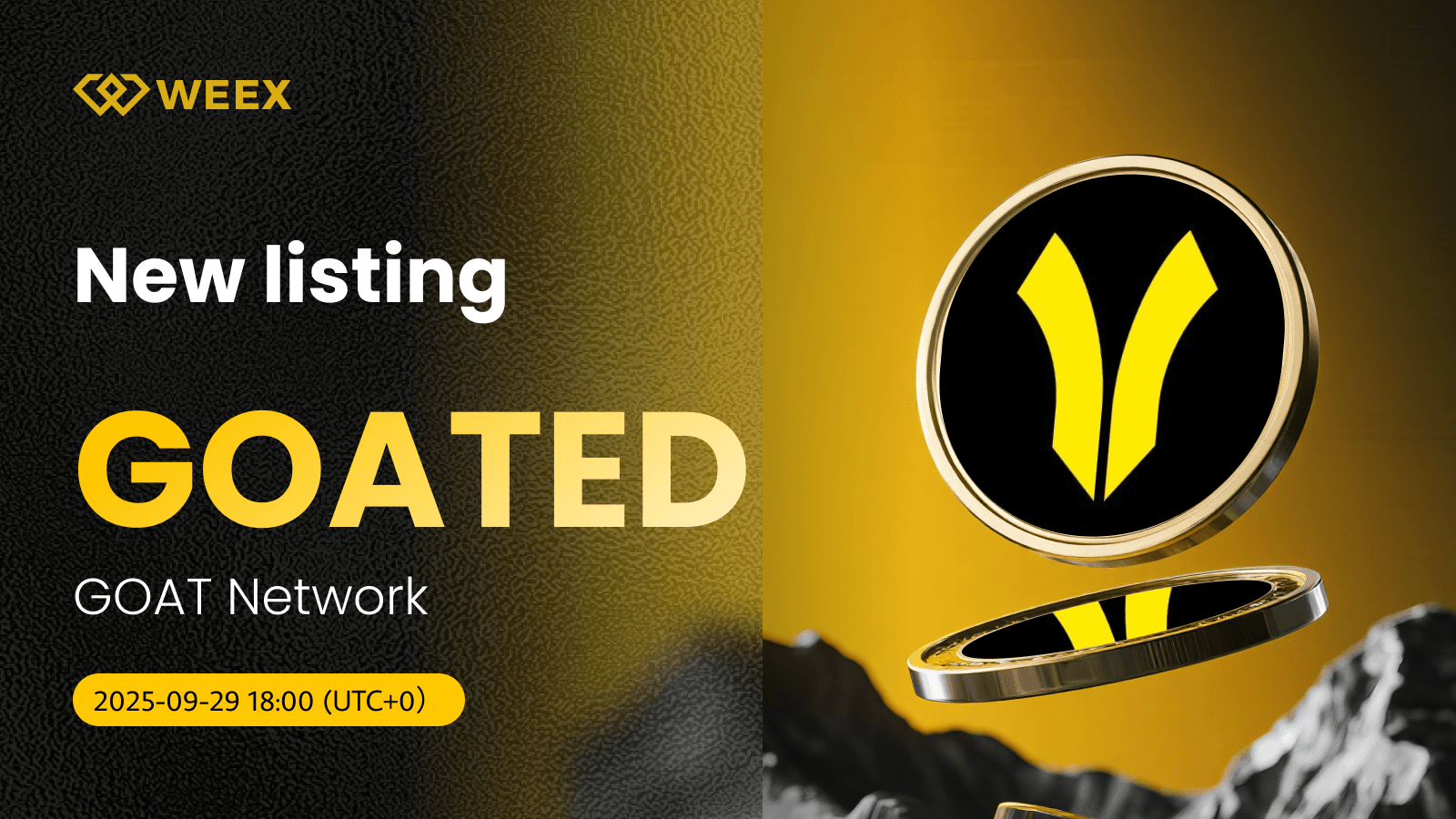 GOATED USDT ya está disponible en WEEX para operaciones al contado