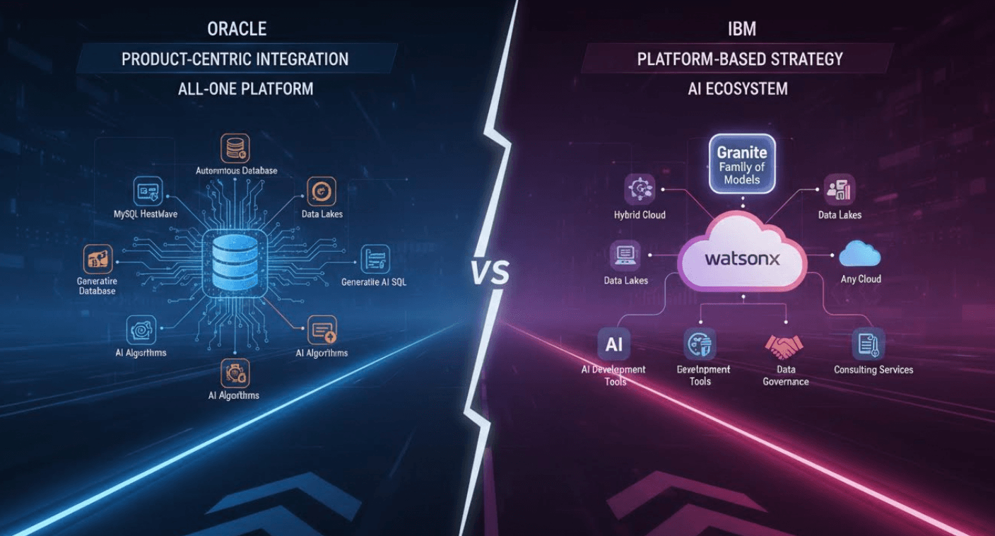 سهم IBM مقابل سهم Oracle: عملاقا تكنولوجيا المؤسسات يواجهان أسوأ عام لهما