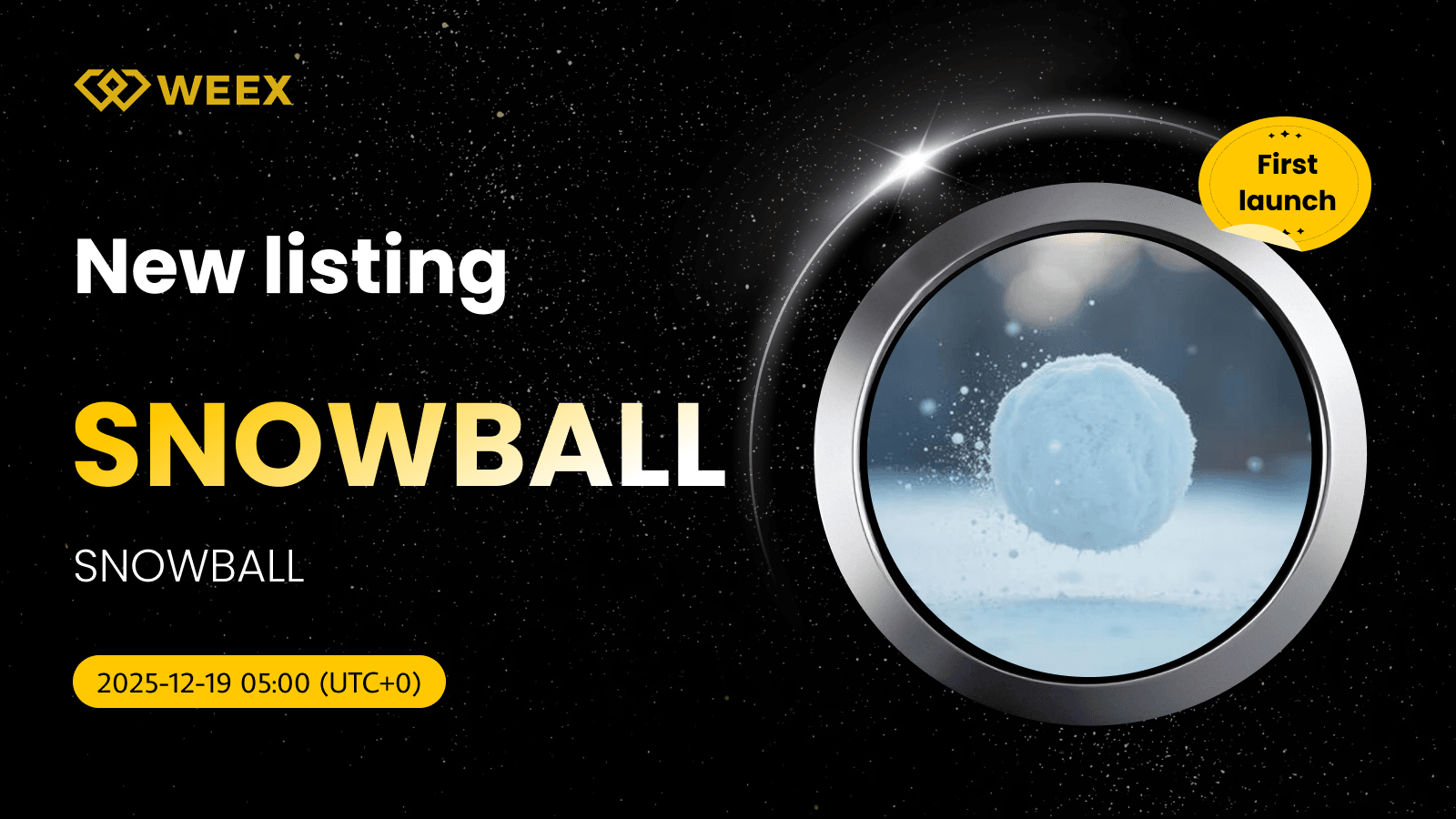 SNOWBALL USDT Agora ao vivo: WEEX Listas Snowball Coin