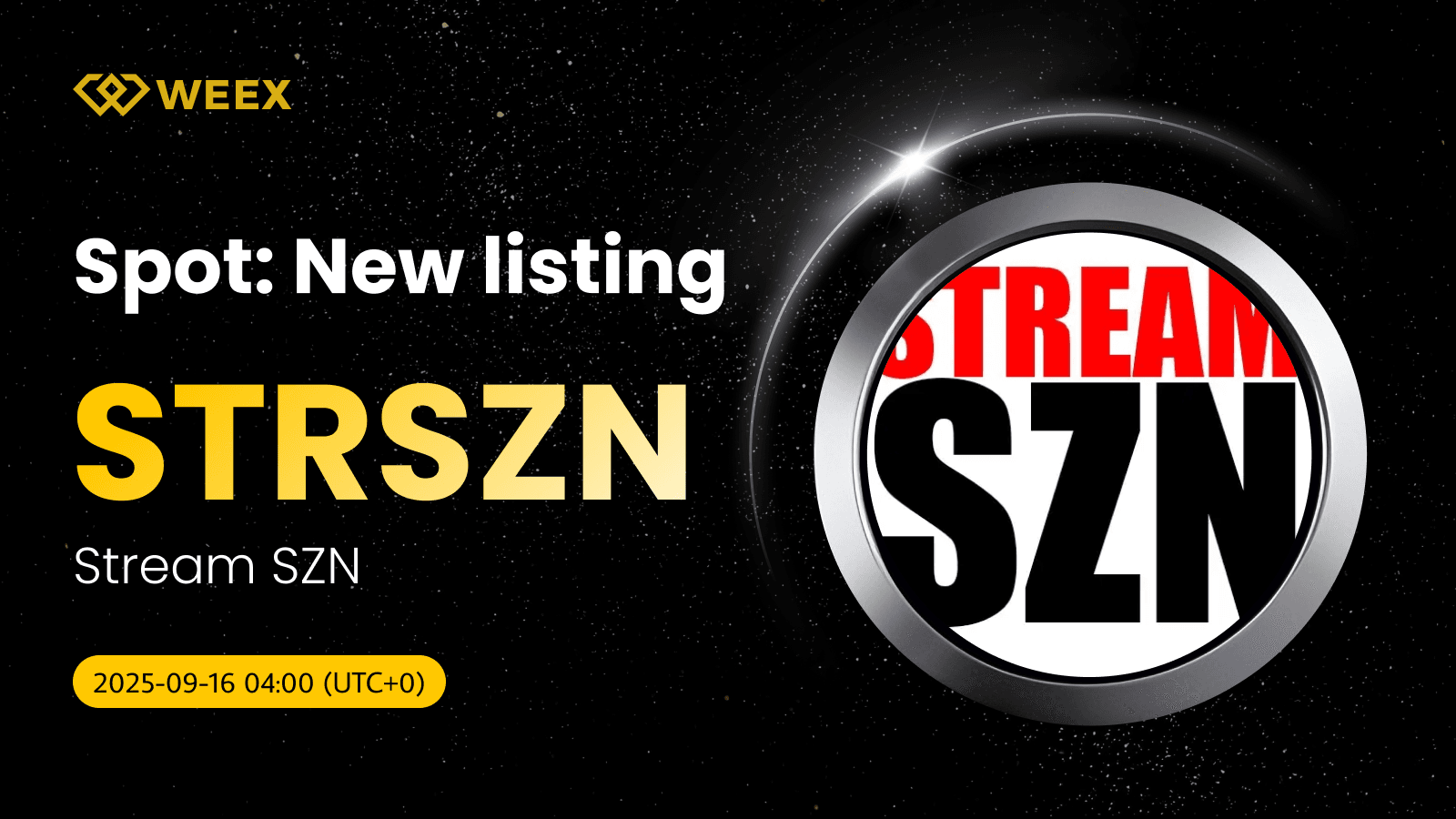 STRSZN USDT ahora Trading: WEEX lista las monedas