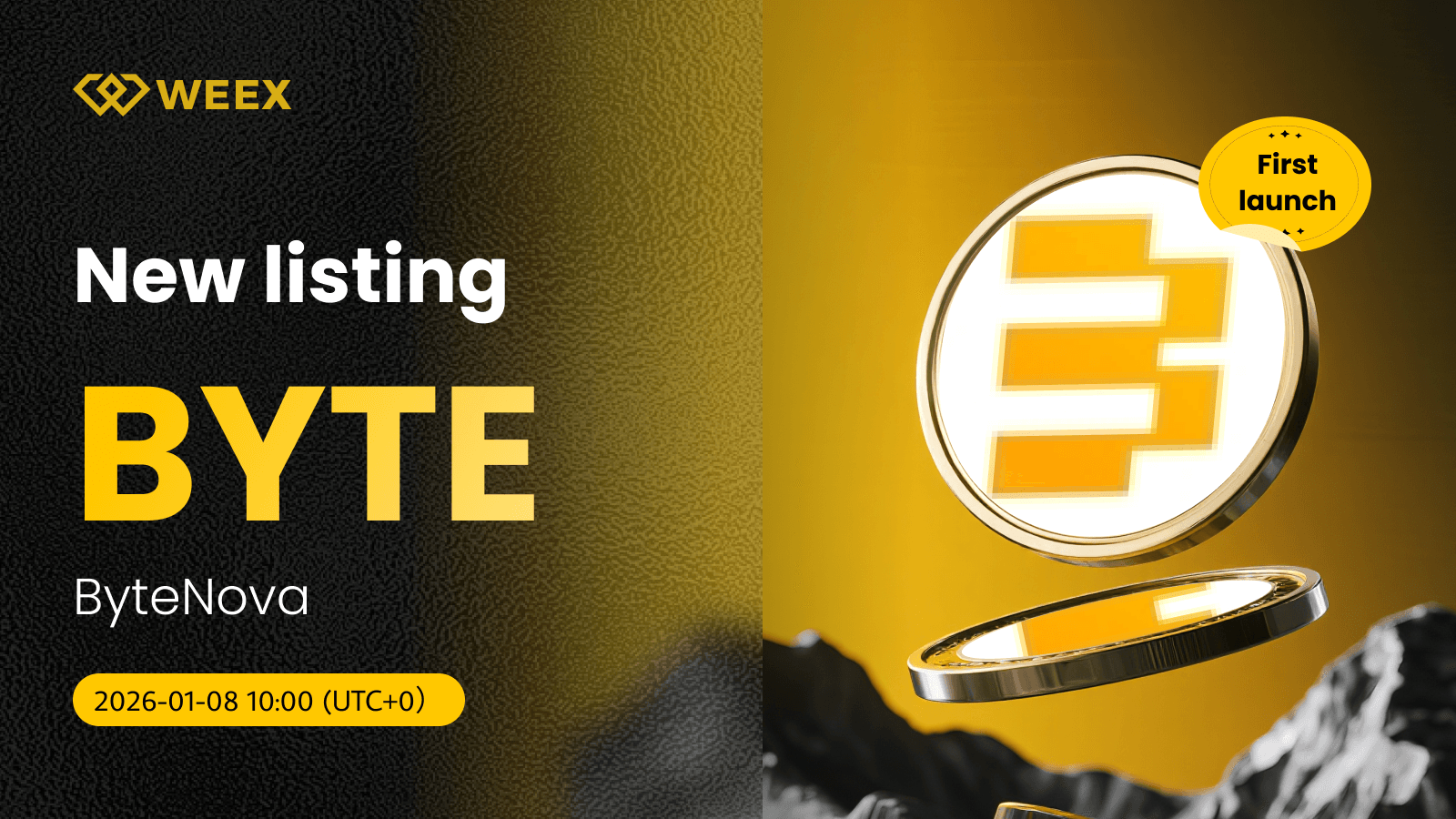 Trade BYTE USDT: Listas de monedas de ByteNova (BYTE) en WEEX