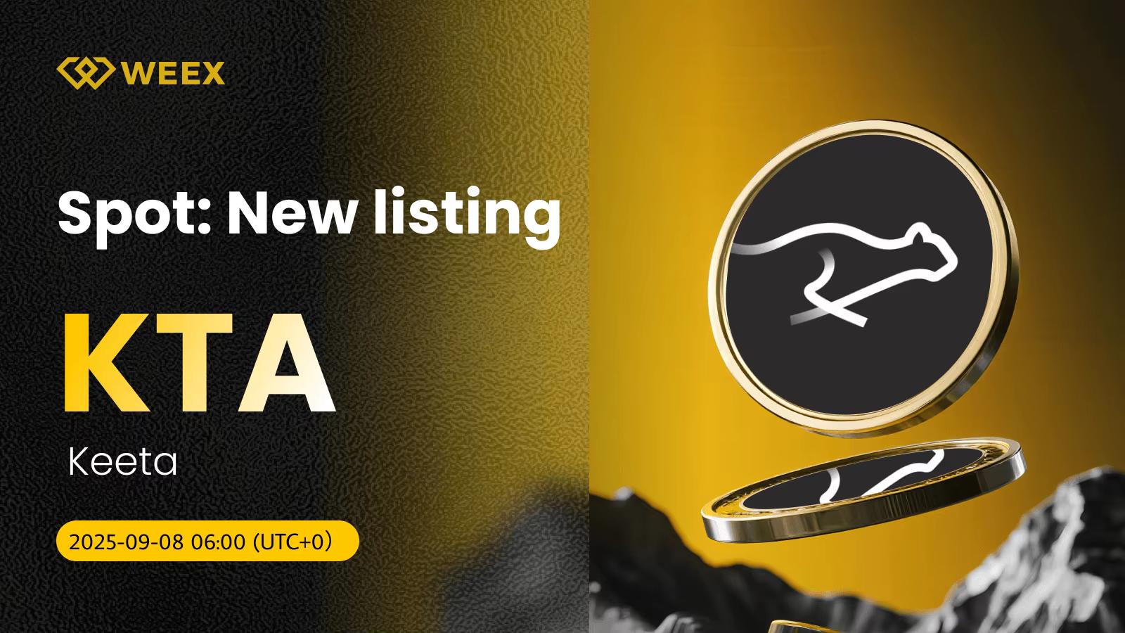 El mercado al contado de WEEX añade KTA USDT: Comercialice la moneda Keeta (KTA)