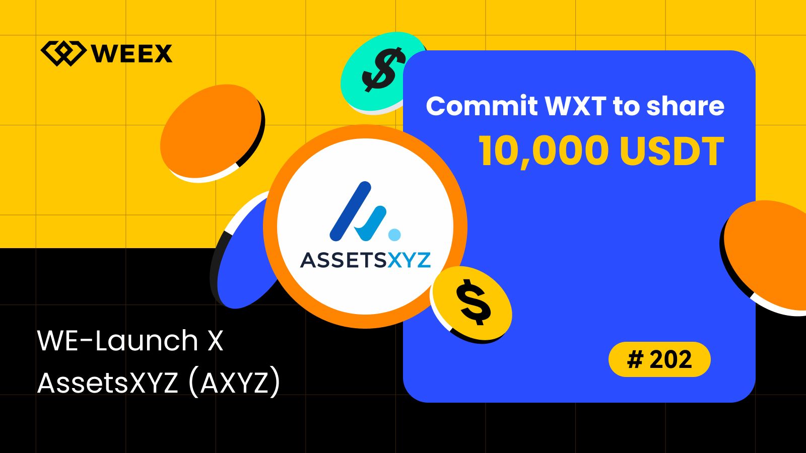 Airdrop AssetsXYZ (AXYZ): Wygraj 10 000 USDT w WEEX WE-Launch