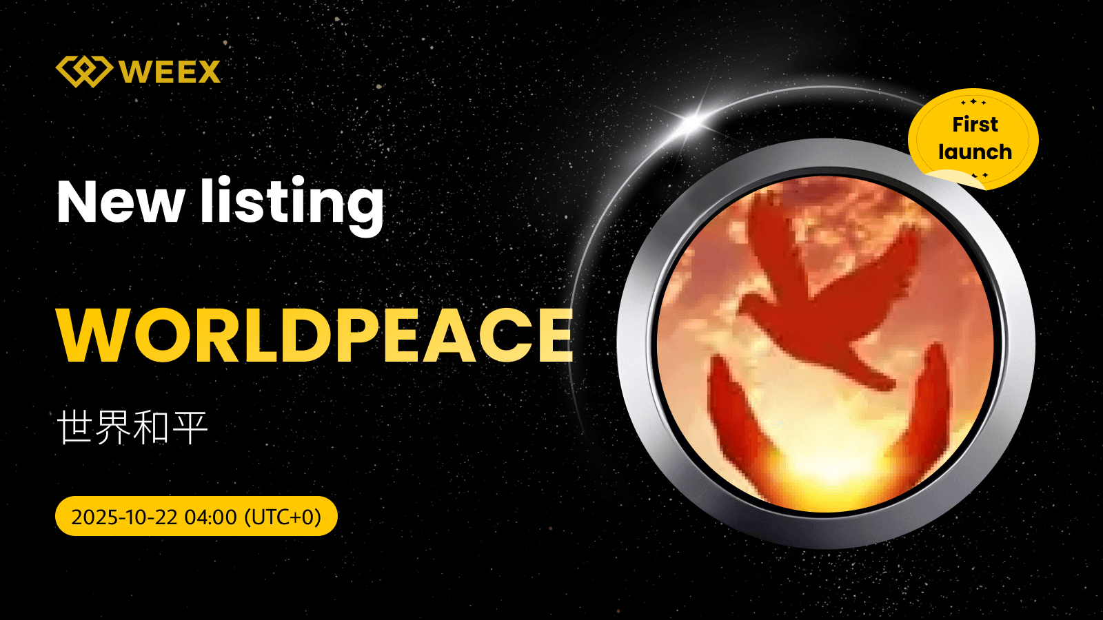 Listado primario de USDT de WORLDPEACE en WEEX
