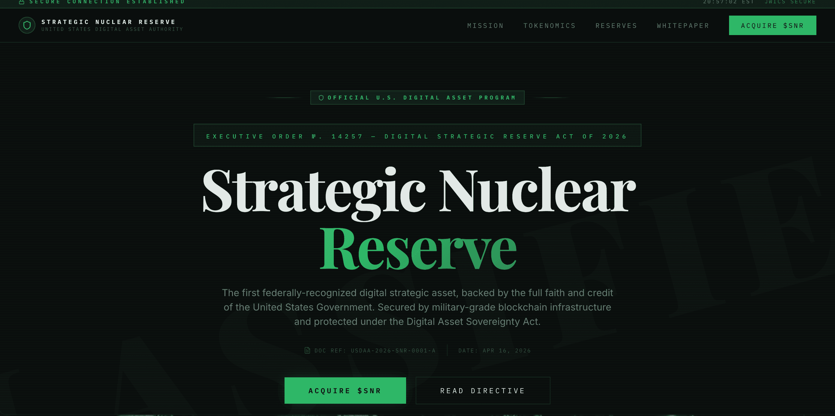 O que é a Reserva Nuclear Estratégica (SNR)? A Strategic Nuclear Reserve (SNR) pode chegar a US$ 1?