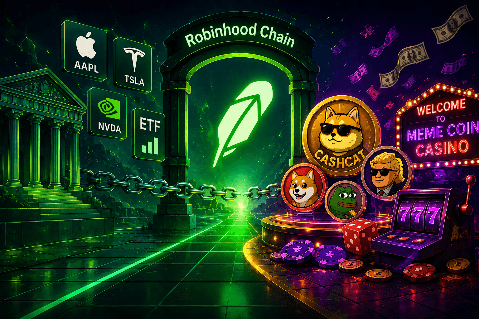 Robinhood a créé une blockchain pour les actions tokenisées : est-elle devenue un casino de memecoins ?