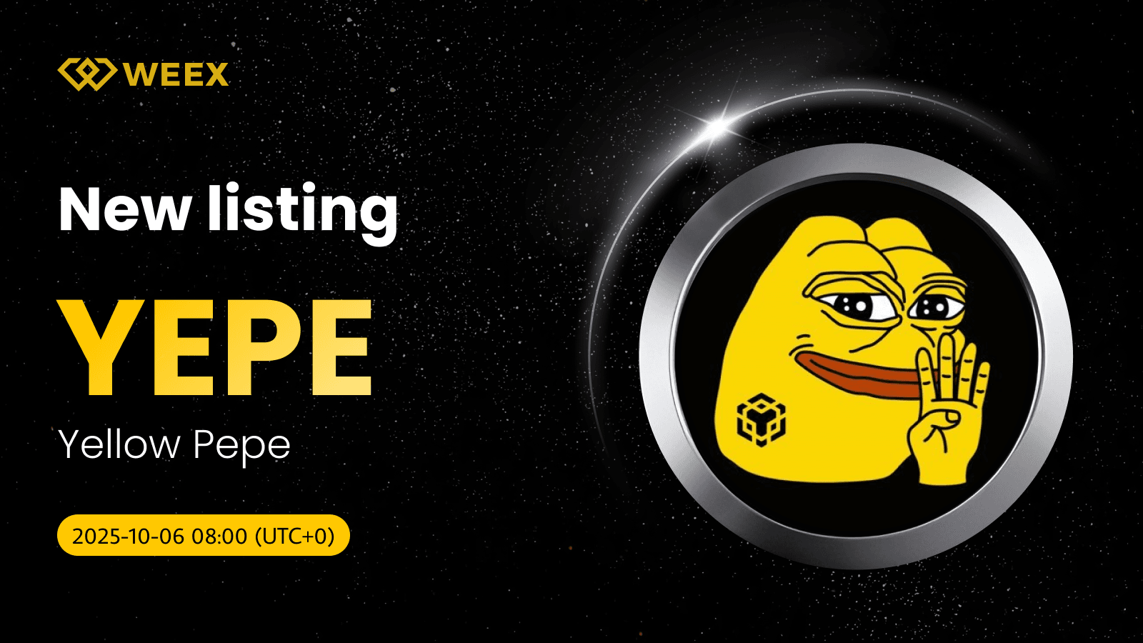 YEPE USDT ahora disponible en WEEX para el intercambio de monedas Yellow Pepe (YEPE)