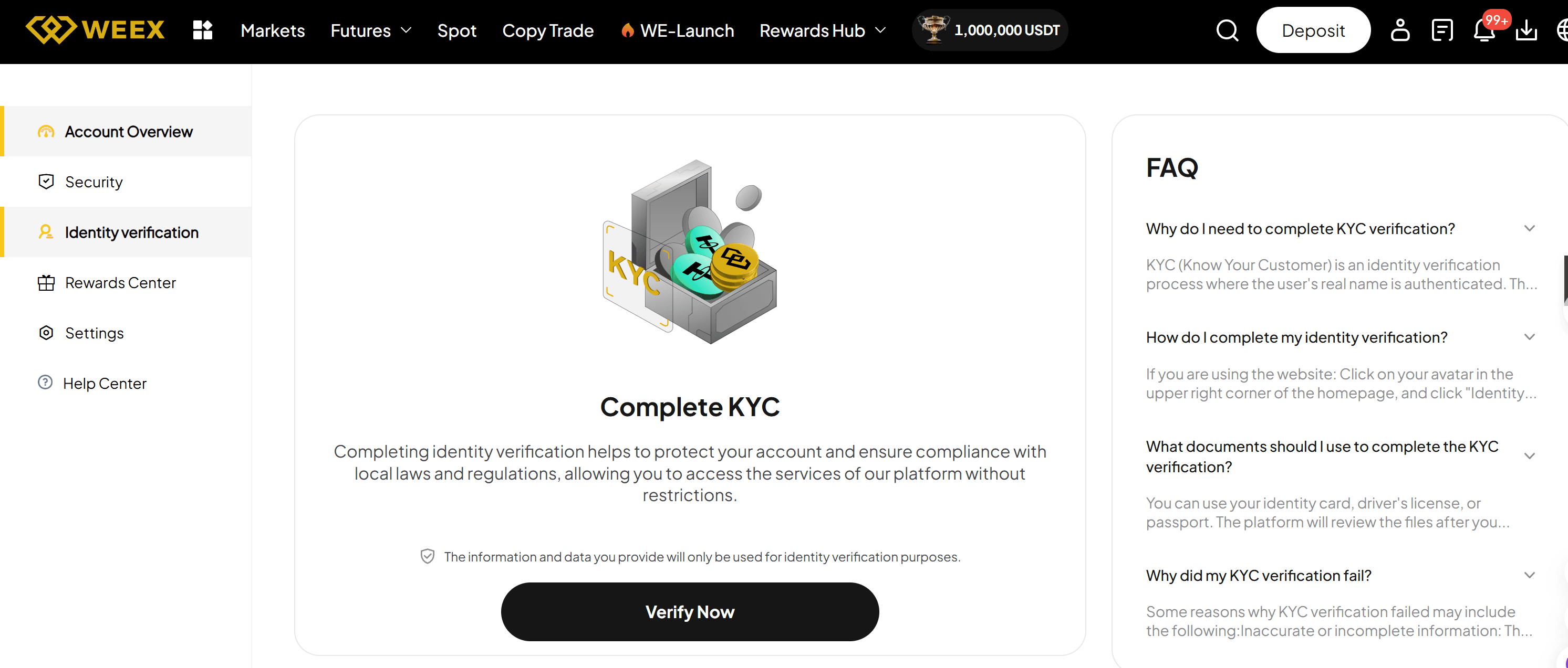 Sàn giao dịch WEEX có yêu cầu KYC không?