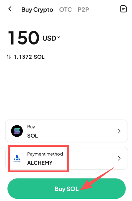 Paso 4: ¿Cómo comprar SOL con USD en WEEX OTC? Versión de la APP