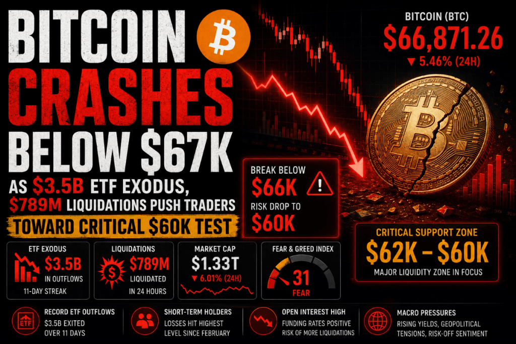Iran-Us Strikes Scatenano il Crollo del Bitcoin Sotto 67K