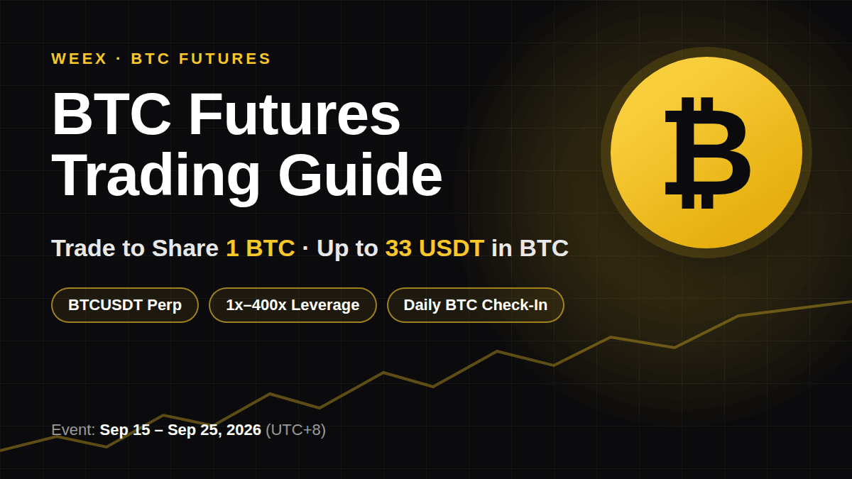 WEEX 上的 BTC 期货交易:9 月 25 日前领取 BTC 奖励