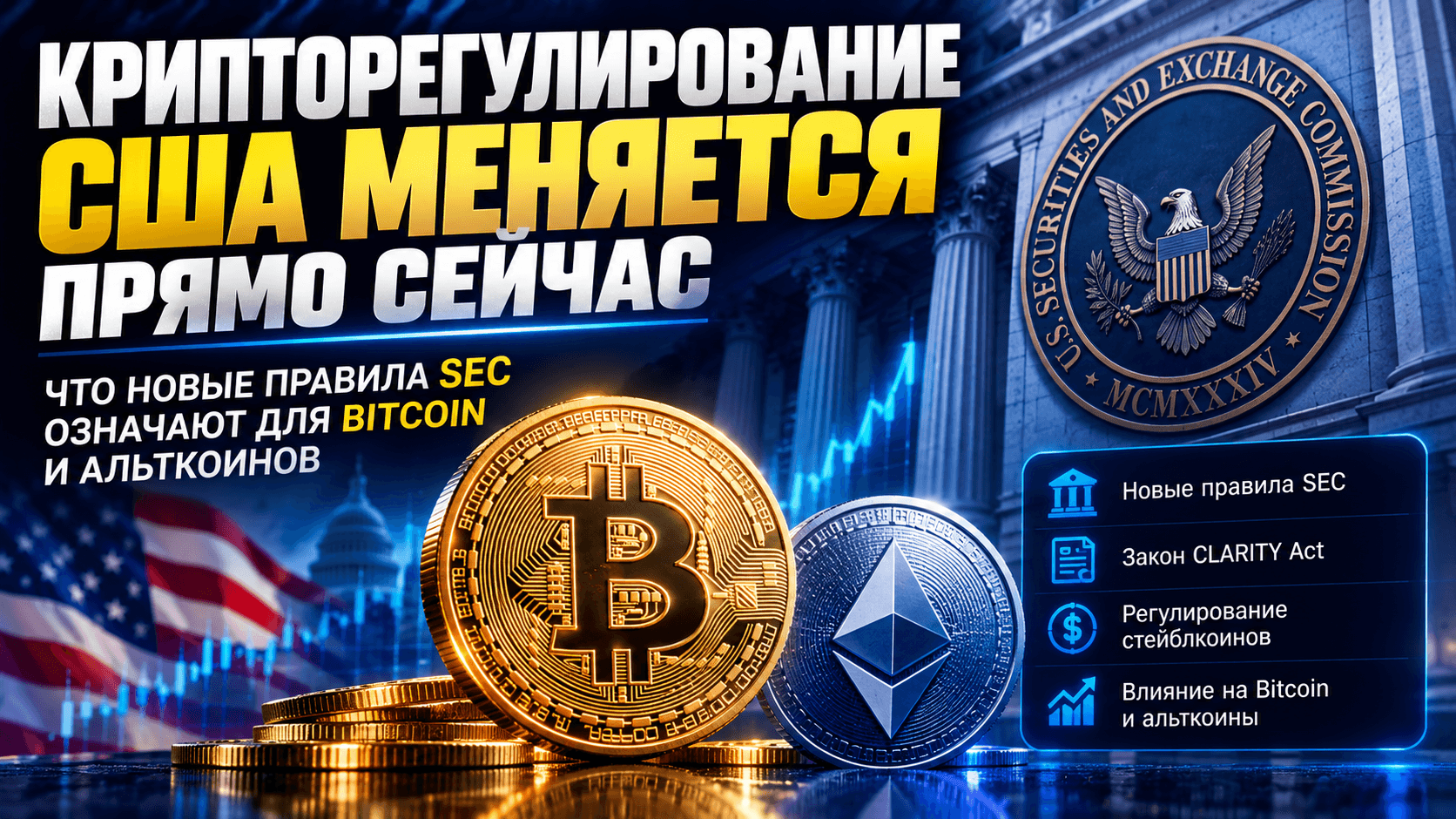 Крипторегулирование США меняется прямо сейчас: что новые правила SEC означают для Bitcoin и альткоинов