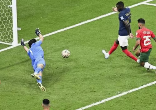 France vs Morocco match action image