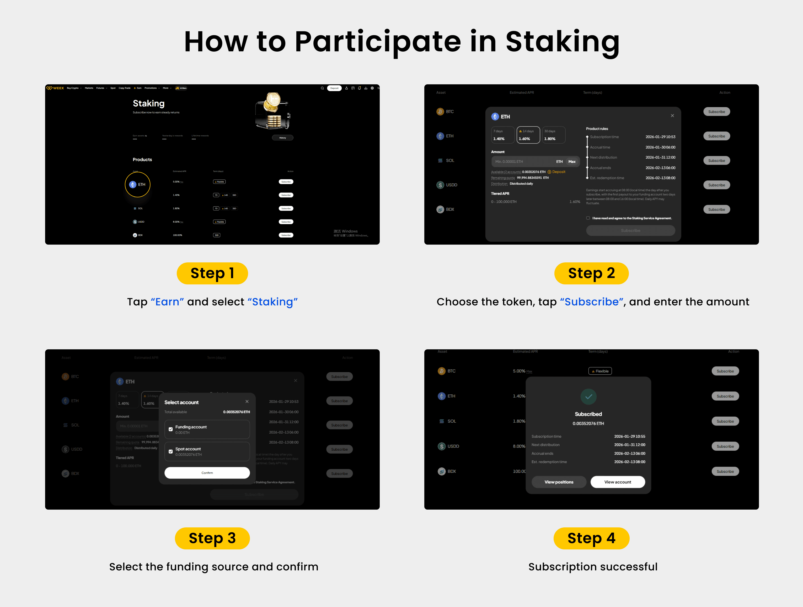 WEEX Staking Ethereum(ETH): Complete Guide for Beginners