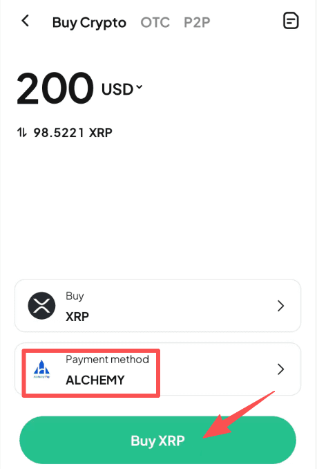Paso 4: ¿Cómo comprar XRP a través de WEEX OTC? Versión de la APP