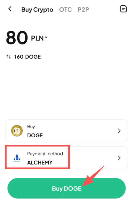Paso 4: ¿Cómo comprar DOGE con PLN en WEEX OTC? Versión de la APP