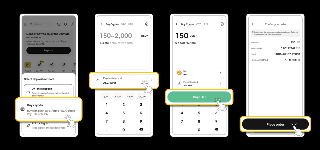 在WEEX(应用程序)上用GBP买入Ripple OTC
