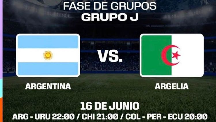 Argentina debuta contra Argelia en la Copa Mundial 2026