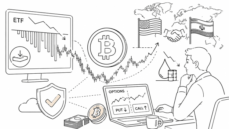 Bitcoin biến động vì ETF, Iran và làn sóng phòng vệ mới