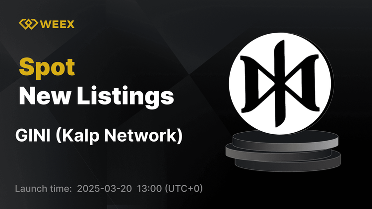 Kalp Network (GINI) ahora listado en WEEX con el par USDT de GINI DISPONIBLE