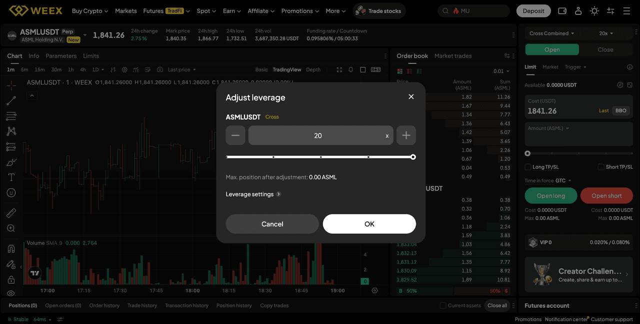 trade asml stock on weex