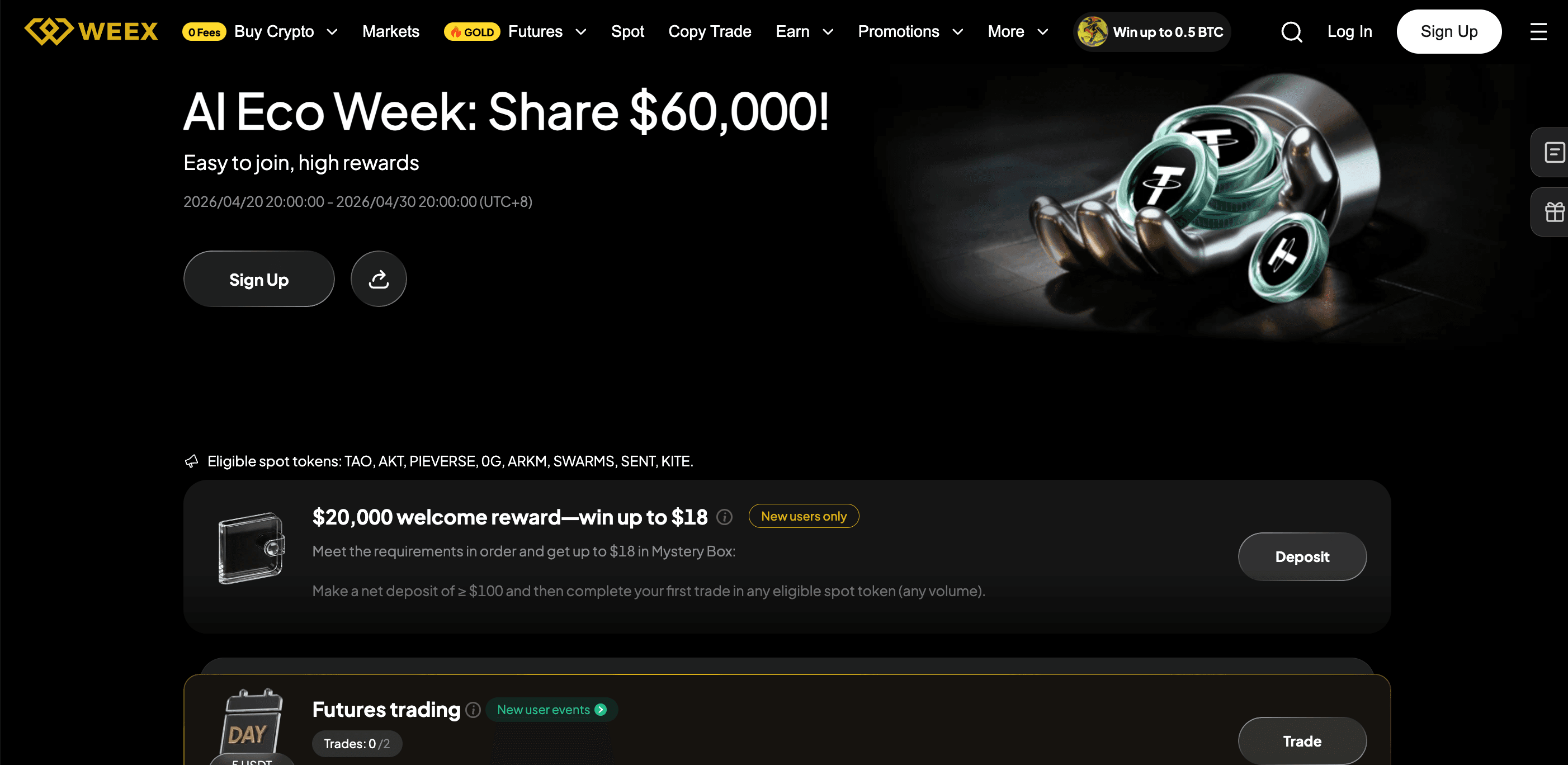 WEEX AI Eco Week 2026: Comparte $60.000