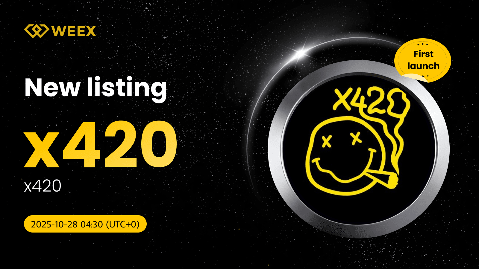 Listado inicial de x420 USDT: WEEX lista la moneda x420